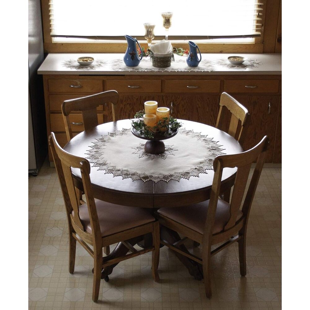 33 Inch Round Lace Table Doily - Picture 2 of 5